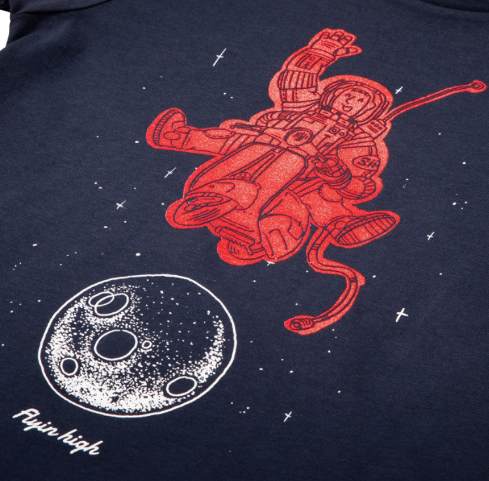 Kinder-T-shirt "Flyin high", donkerblauw