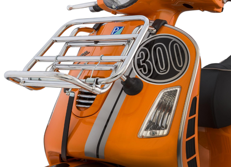Bagagerek vooraan voor Vespa GTS/GTS Super/GTV/GT 60/GT/GT L 125-300cc, opvouwbaar, chroom