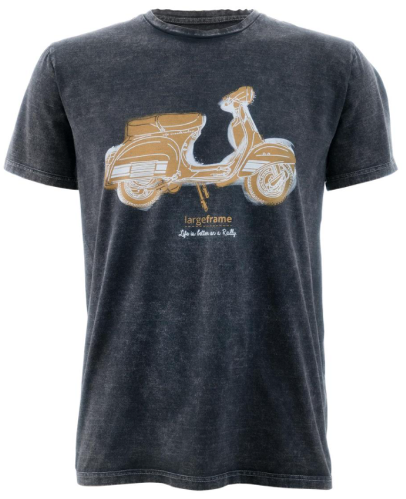 T-shirt "Life is better on a Rally", heren zwart stone washed