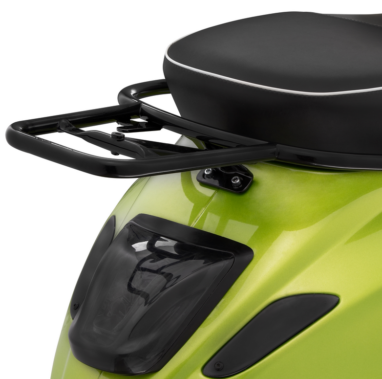 Bagagerek achteraan voor Vespa Primavera /Sprint /Elettrica 50-150ccm, glanzend zwart