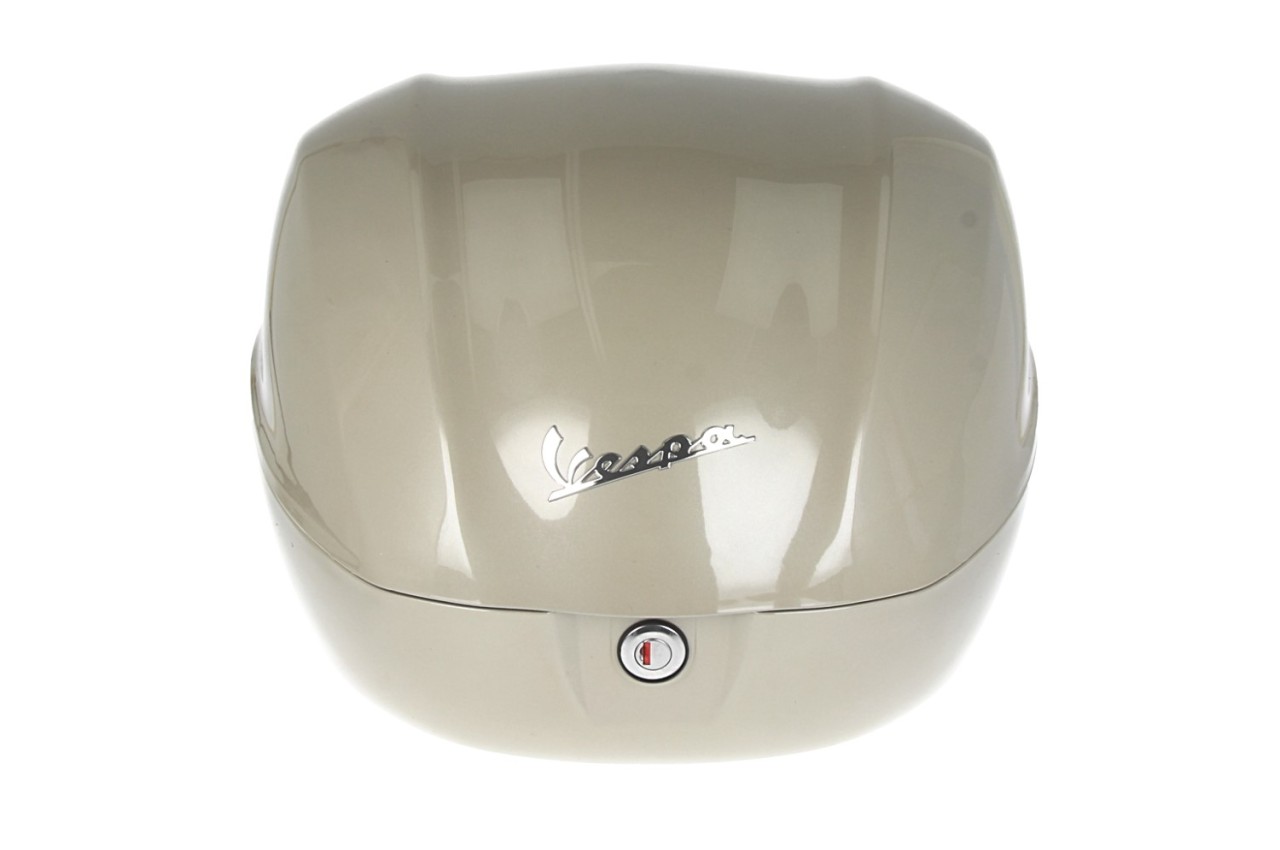 Topcase Kit 32L beige (Q01), rugkussen zwart voor Vespa Primavera
