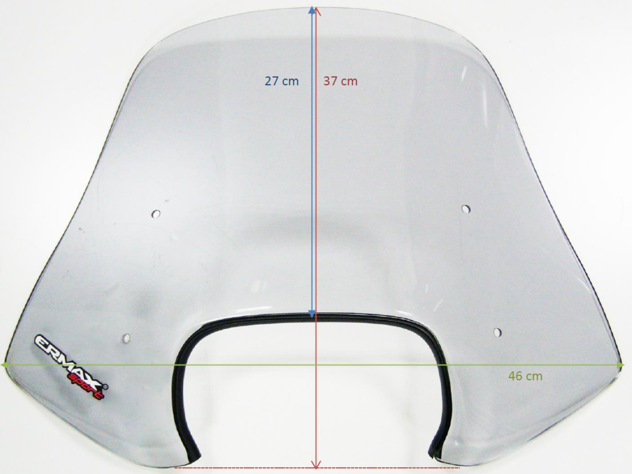 Windscherm ERMAX Sport H 400 mm voor Vespa Sprint 50-150cc 2T/4T, zwart