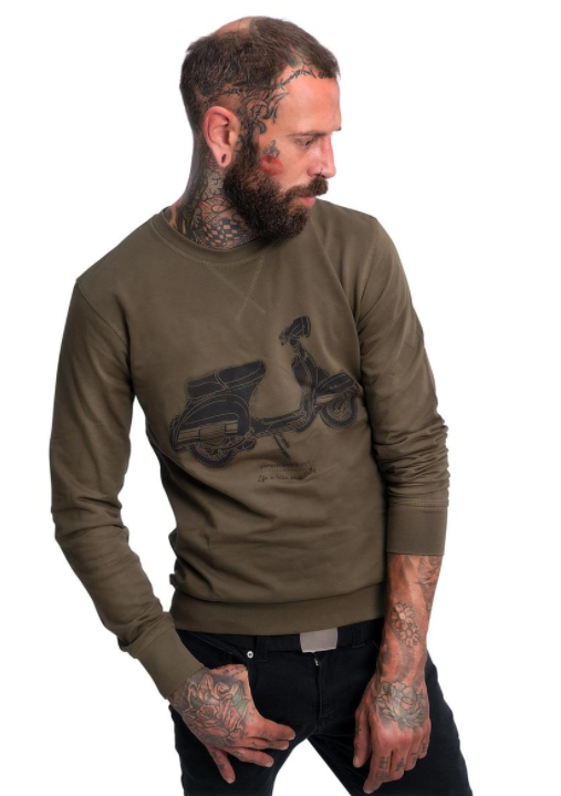 Sweatshirt "Life is better on a Rally", heren olijfgroen