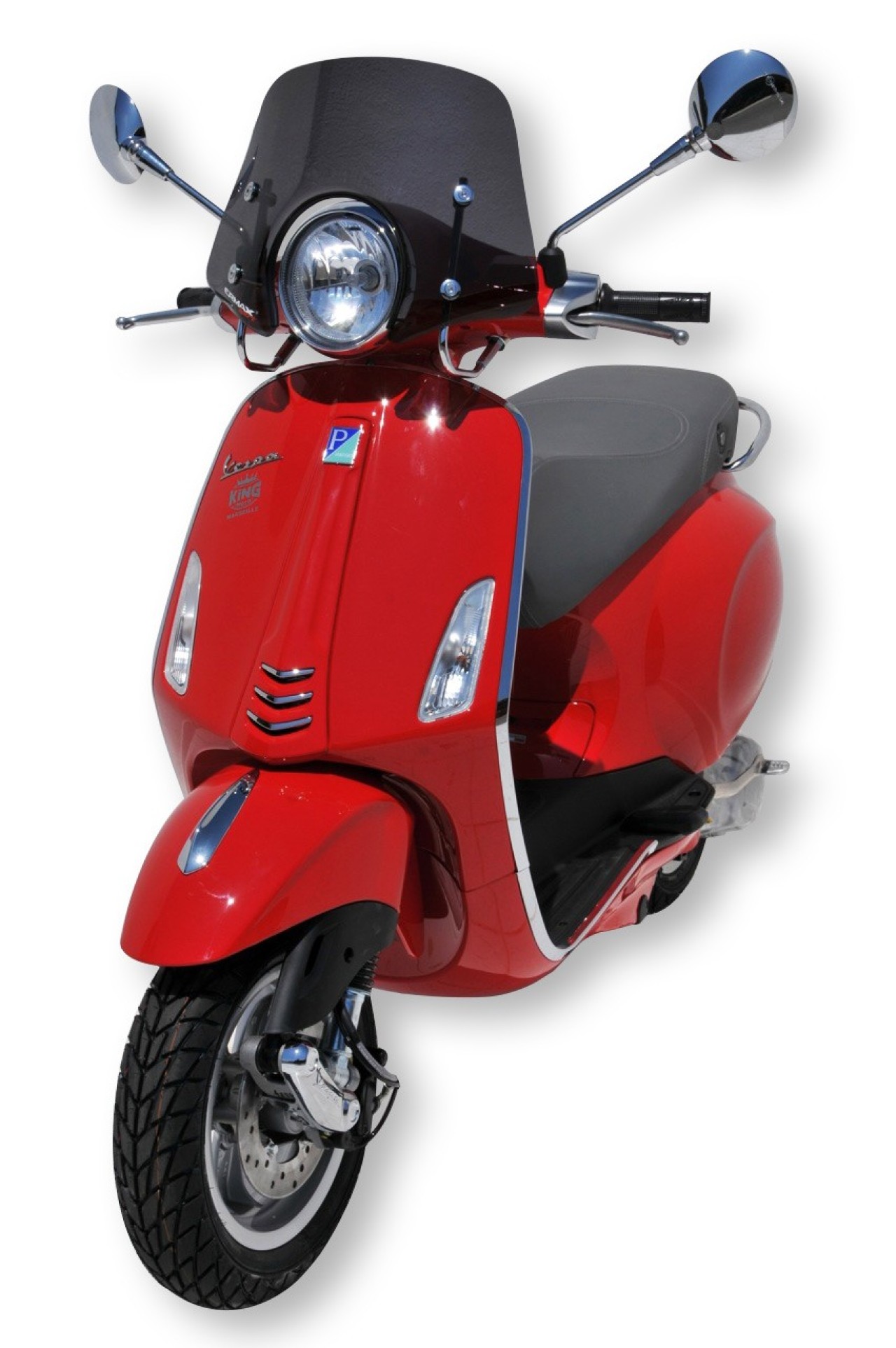 Windscherm ERMAX Piccolo H 300 mm voor Vespa Primavera 50-150cc 2T/4T, getint/lichtzwart