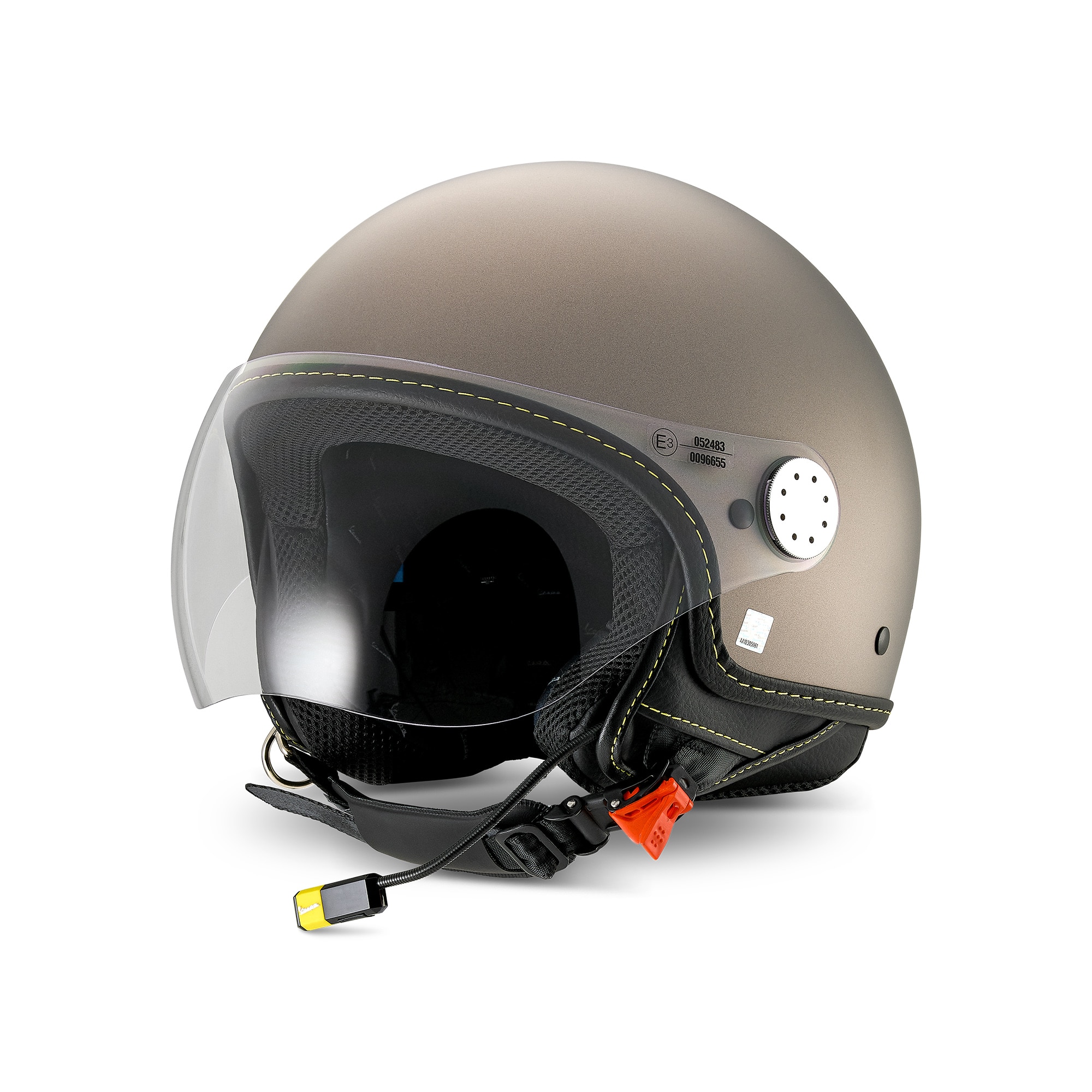 Vespa Jet Helmvizier 4.0 Grigio Ottimista Mat - Bluetooth