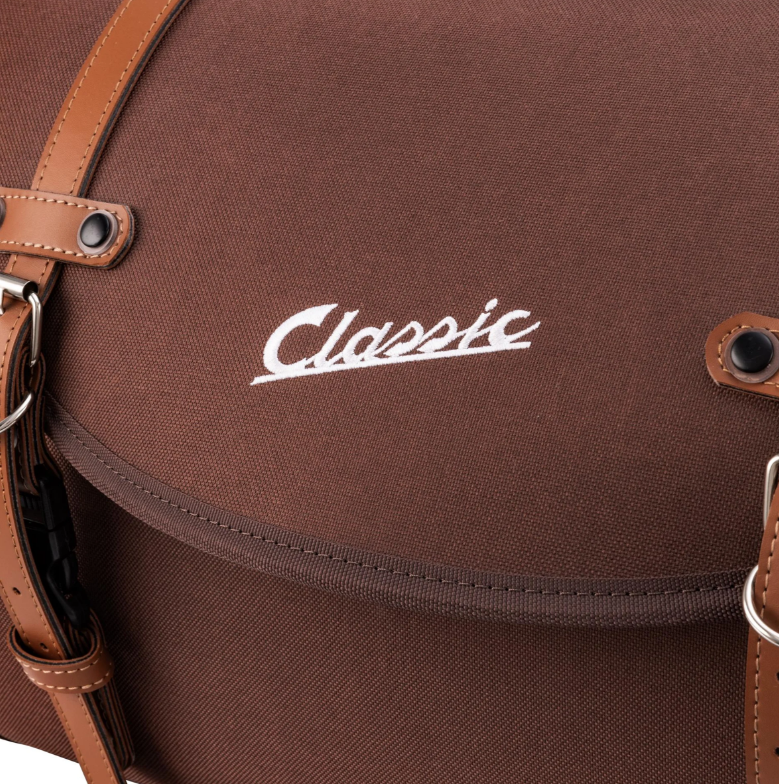 Tas "Classic" groot voor Vespa, nylon, tabak bruin
