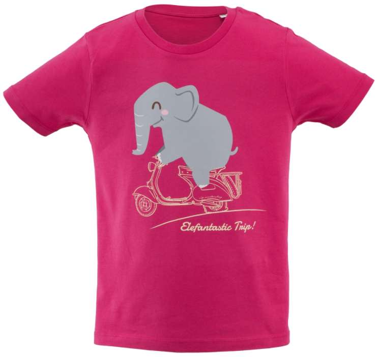 Kinder-T-shirt "Elefantastische reis!", roze
