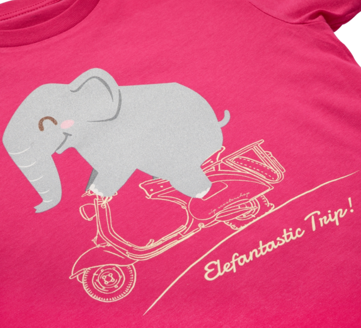 Kinder-T-shirt "Elefantastische reis!", roze
