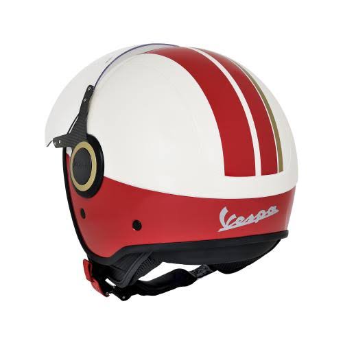 Vespa Jet Helm VJ Racing 60s wit / rood - Sixties