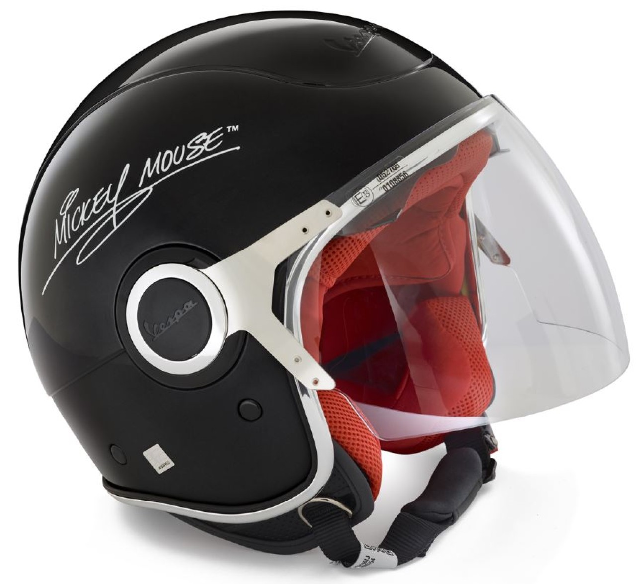 Vespa jethelm, VJ, Mickey Mouse, zwart