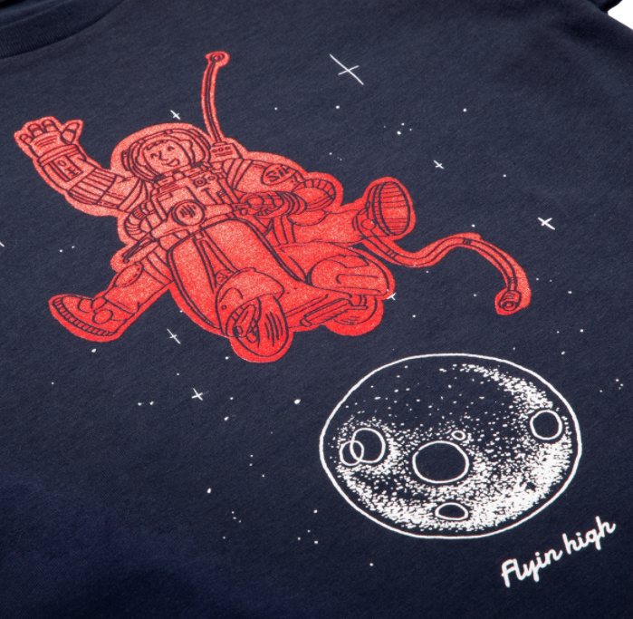 Kinder-T-shirt "Flyin high", donkerblauw