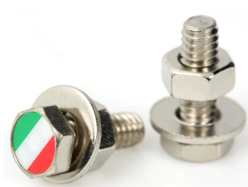 Schroef nummerplaat/houder "SIP TRICOLORE" voor Vespa, zeskant, M6x20 mm