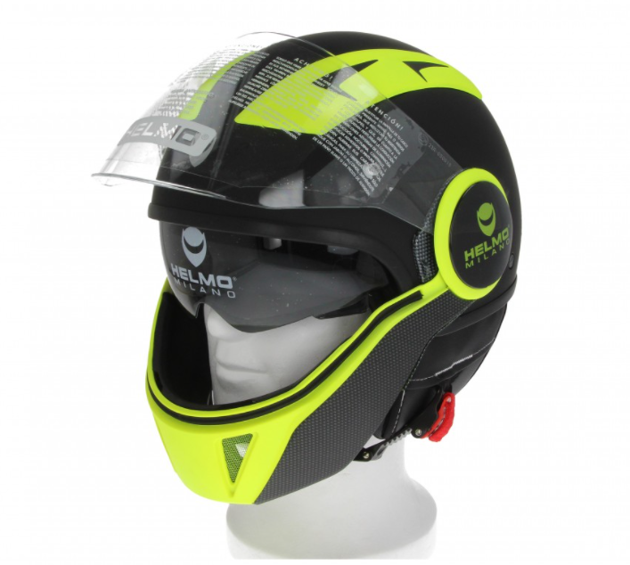 Helmo Milano Volstraalhelm, FuoriRotta Premium, zwart, geel, mat
