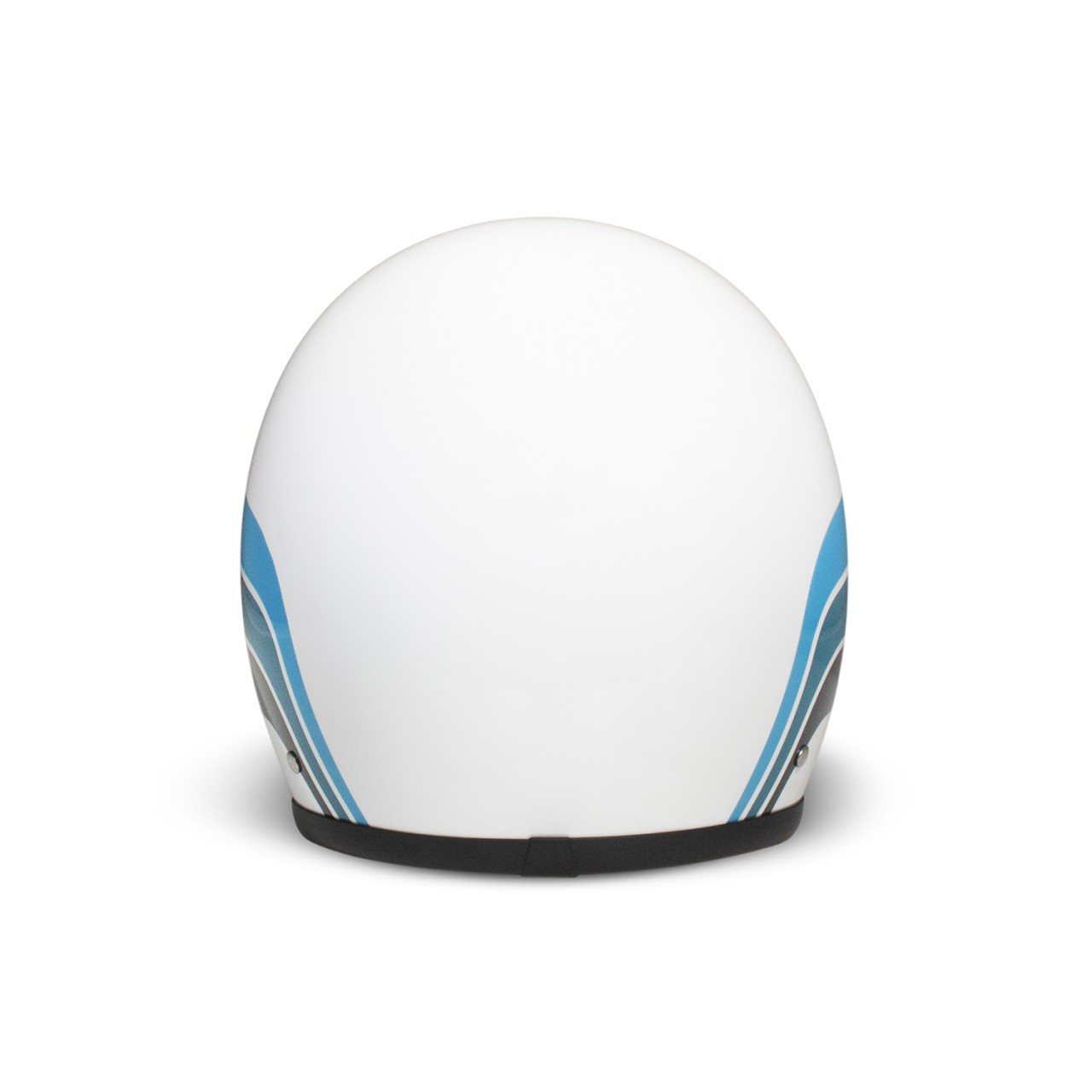 DMD jethelm Retro, wit, blauw, glanzend, Olympus, glasvezel, ECE 22.06