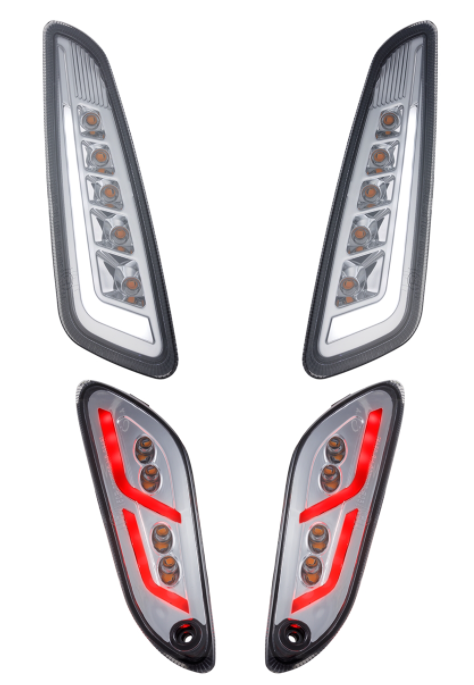 Richtingaanwijzerset voor & achter voor Vespa Primavera/Sprint 125-150cc 2T/4T AC, getint