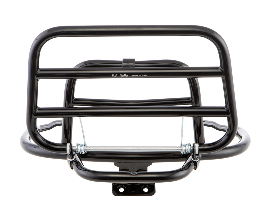 Bagagerek achteraan voor Vespa Primavera /Sprint 50-150ccm, opvouwbaar, glanzend zwart