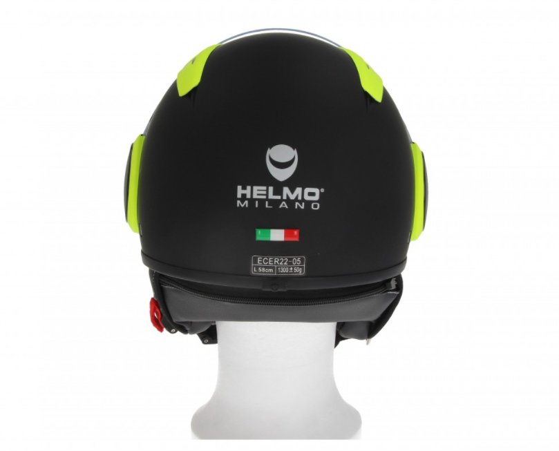 Helmo Milano Volstraalhelm, FuoriRotta Premium, zwart, geel, mat