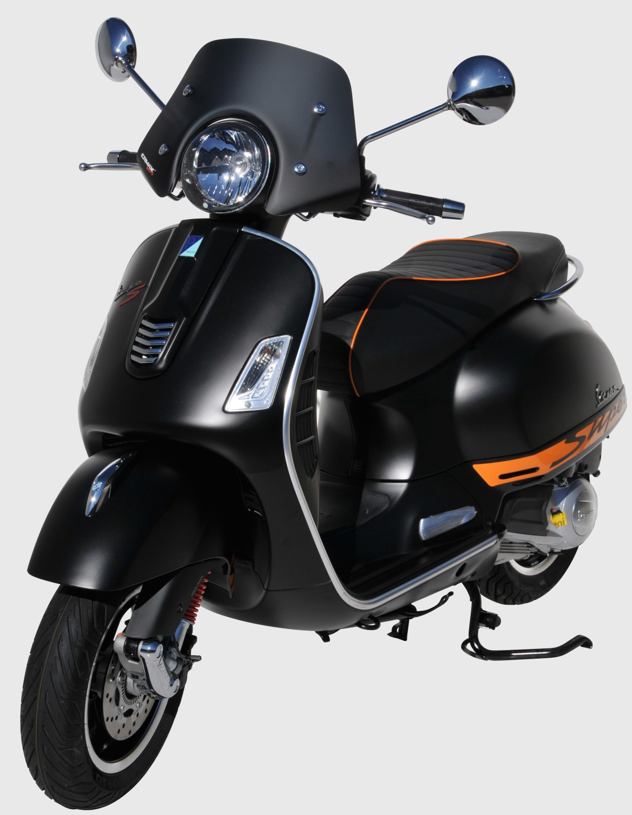 Windscherm ERMAX Piccolo H 300 mm voor Vespa GTS/GTS Super/GT L (-22), mat zwart