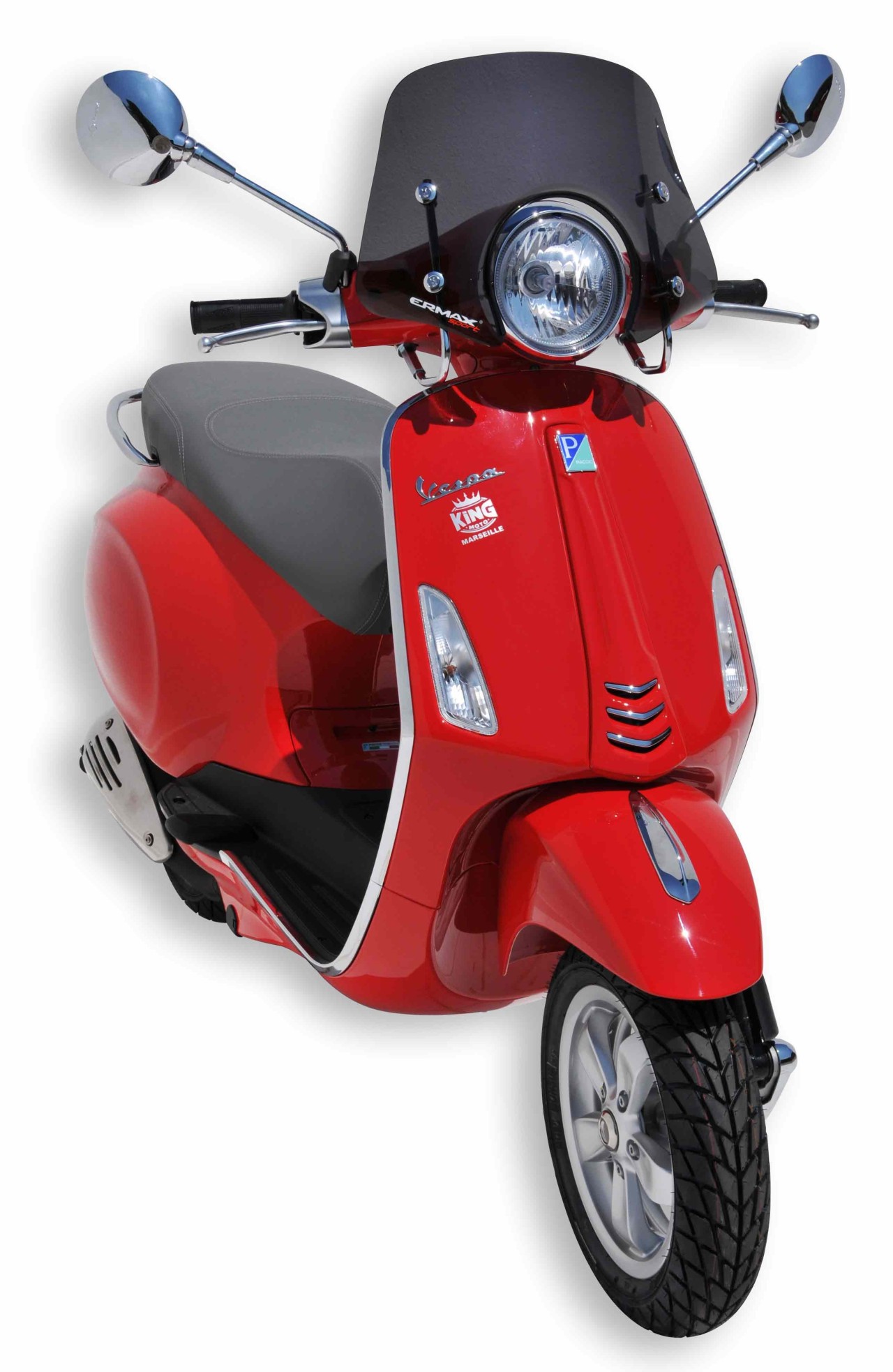 Windscherm ERMAX Piccolo H 300 mm voor Vespa Primavera 50-150cc 2T/4T, getint/lichtzwart