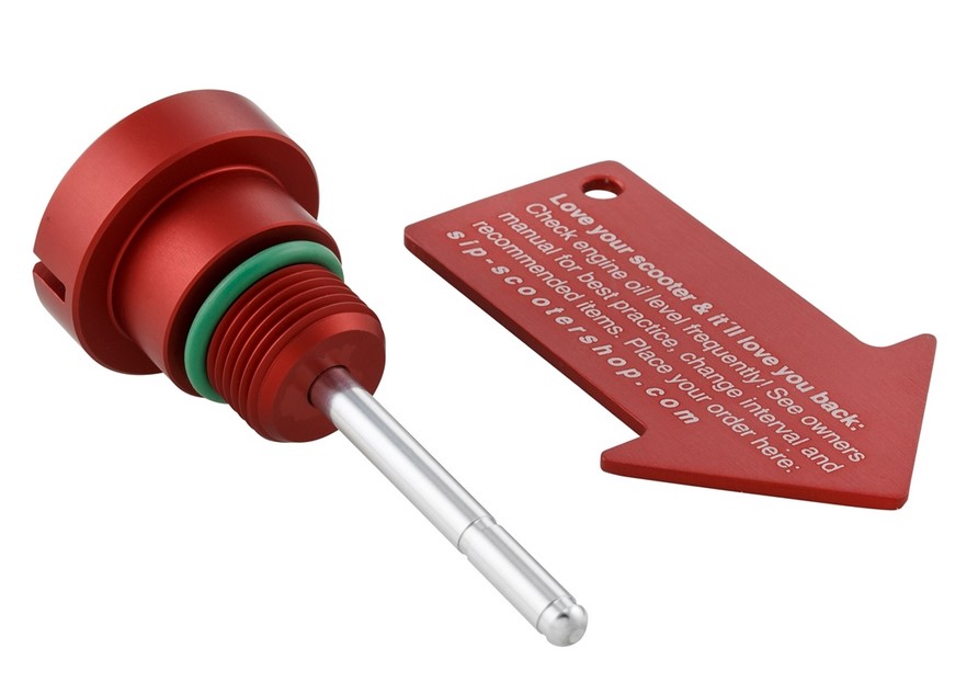 Olievulplug motorolie voor Vespa, rood mat