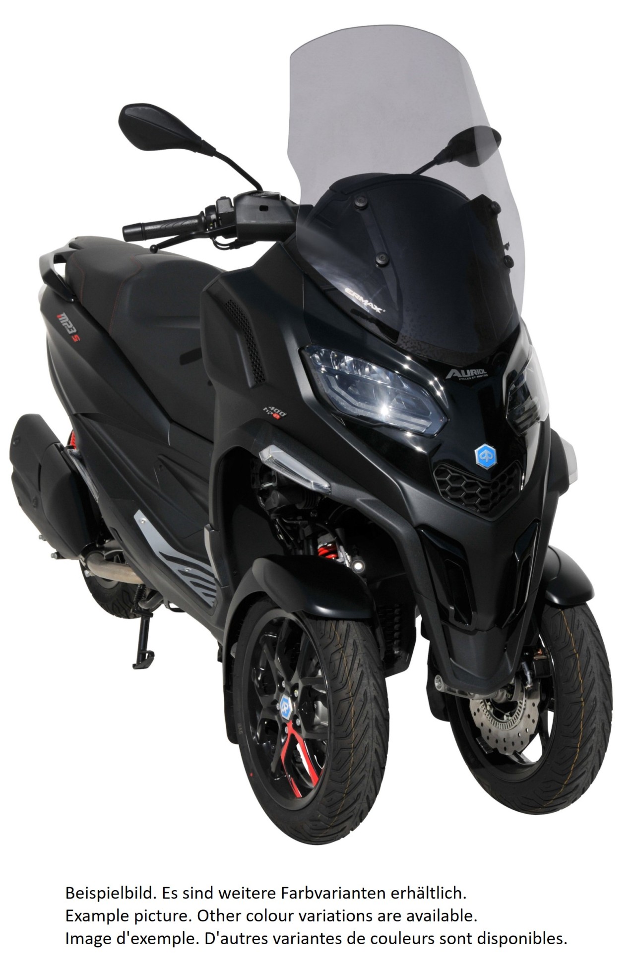 Windscherm ERMAX Touring voor Piaggio MP3 400 / 530 HPE (22-), getint/lichtzwart