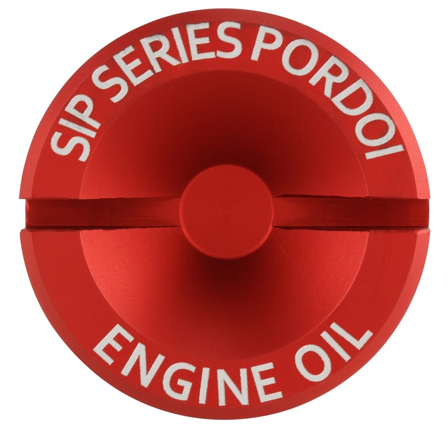 Olievulplug motorolie voor Vespa, rood mat
