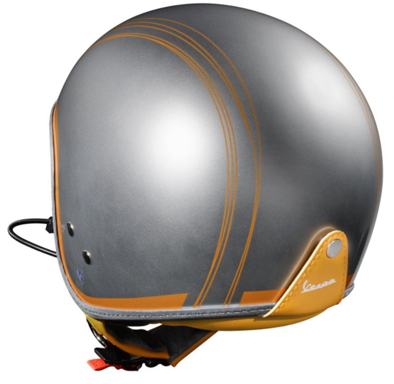 Vespa jethelm Elettrica Tech blu (Bluetooth) zilver oranje