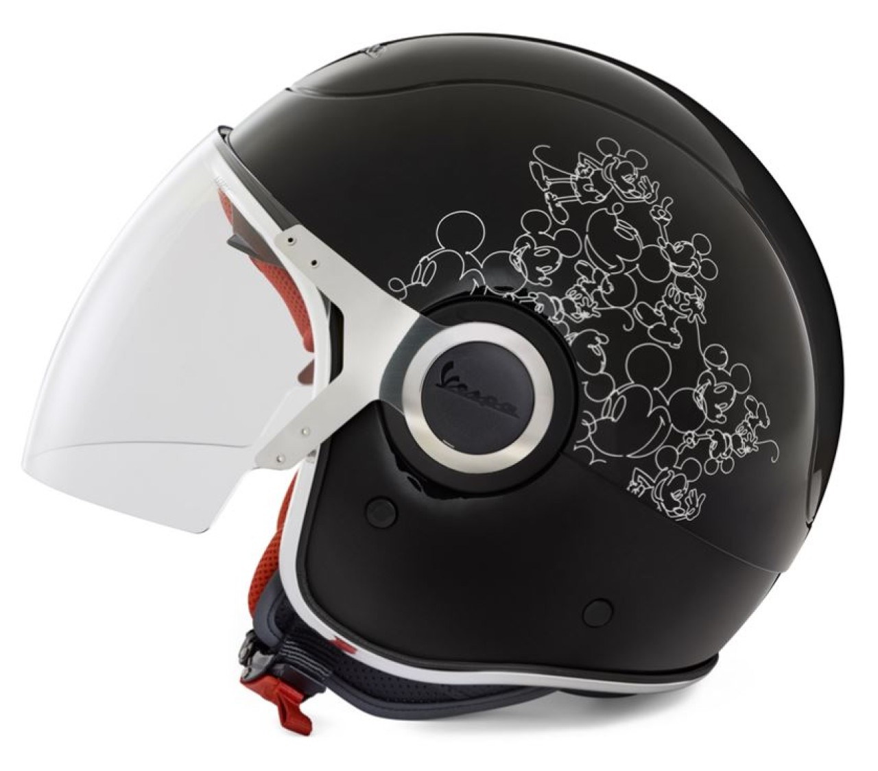 Vespa jethelm, VJ, Mickey Mouse, zwart