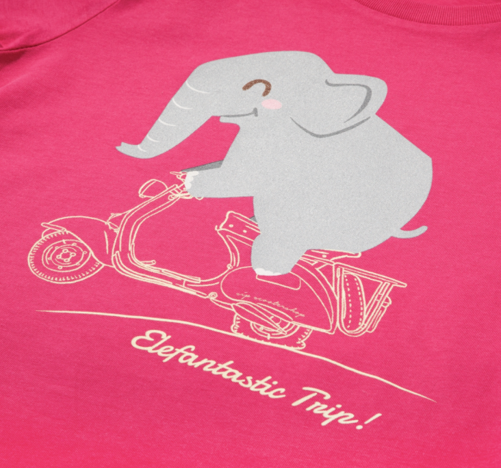 Kinder-T-shirt "Elefantastische reis!", roze