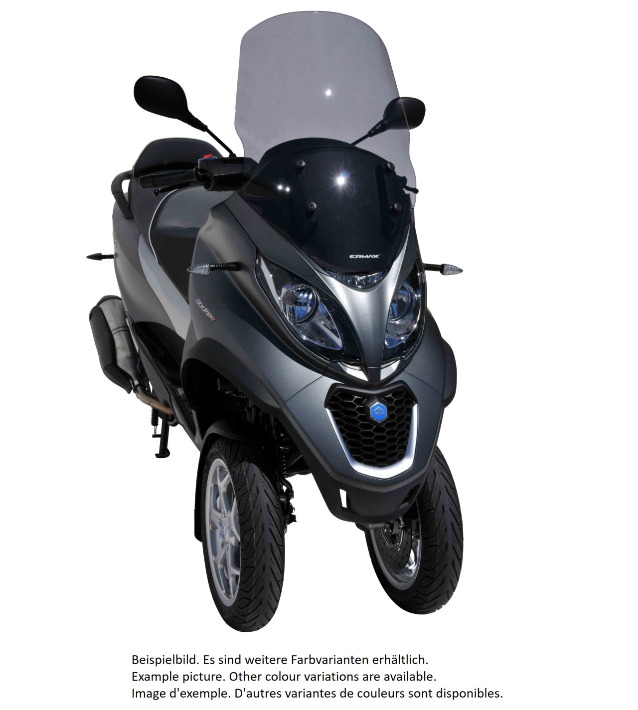 Windscherm ERMAX voor Piaggio MP3 400 HPE (-22), getint/lichtzwart