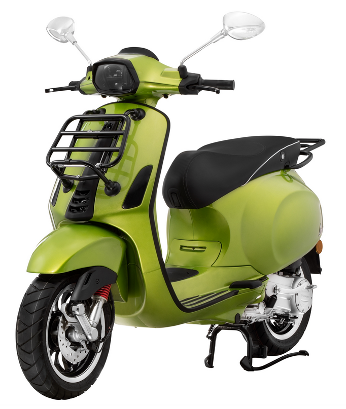Bagagerek achteraan voor Vespa Primavera /Sprint /Elettrica 50-150ccm, glanzend zwart