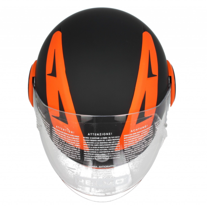 Helmo Milano Volstraalhelm, FuoriRotta Premium, zwart, oranje, mat