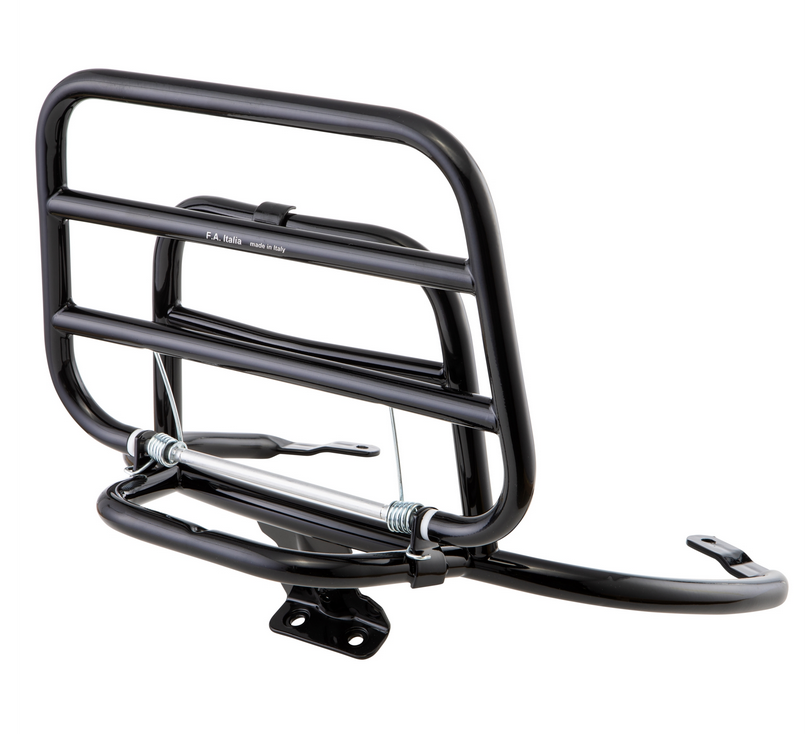 Bagagerek achteraan voor Vespa Primavera /Sprint 50-150ccm, opvouwbaar, glanzend zwart