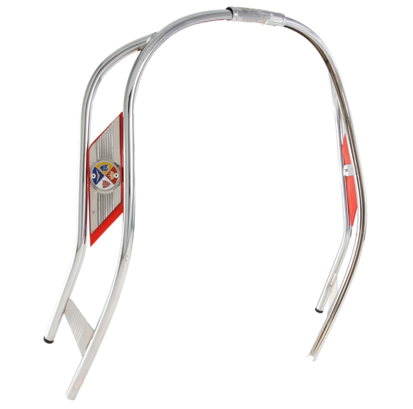 Beenbeschermer met dubbele sleuf voor Vespa PX 80-200ccm, chroom