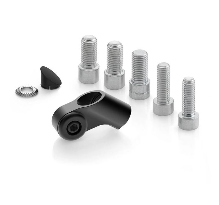 Spiegeladapter RIZOMA "Side Mount" L 42,5 mm voor Vespa, zwart geanodiseerd