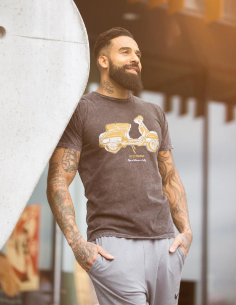 T-shirt "Life is better on a Rally", heren zwart stone washed