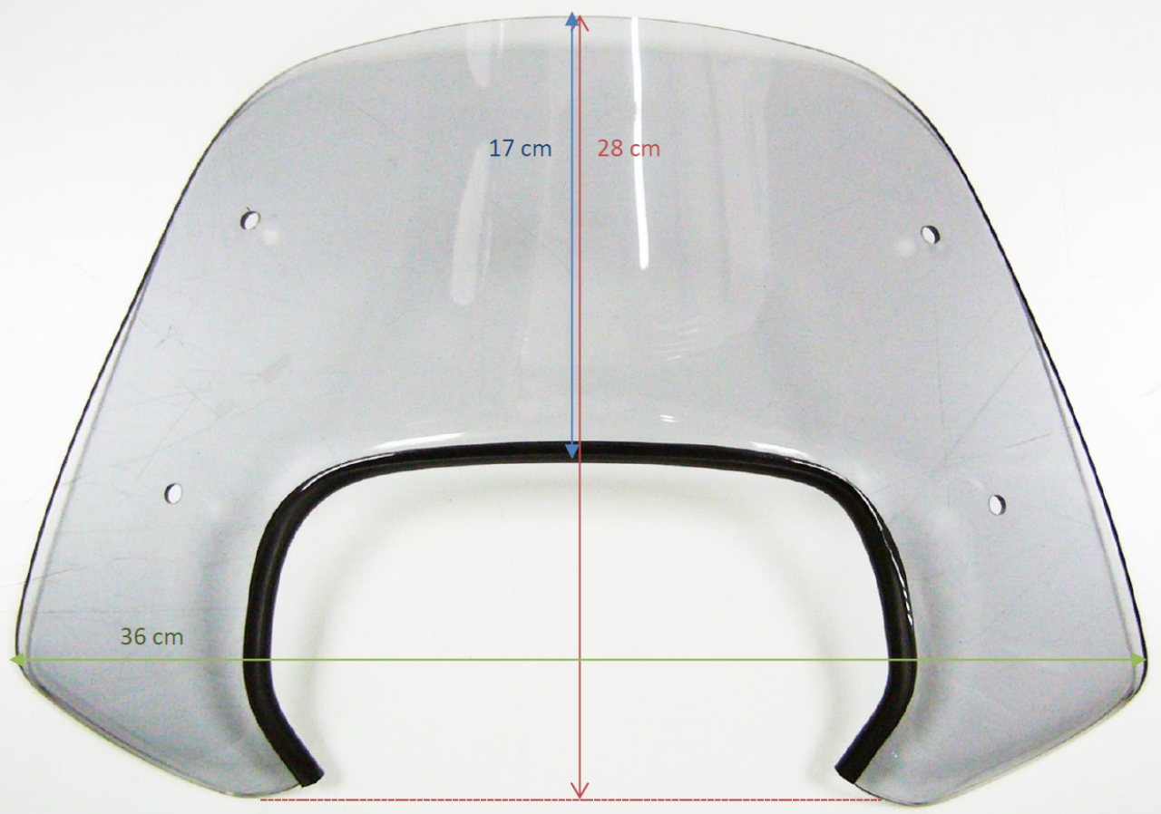Windscherm ERMAX Piccolo H 300 mm voor Vespa Sprint 50-150cc 2T/4T, getint/lichtzwart