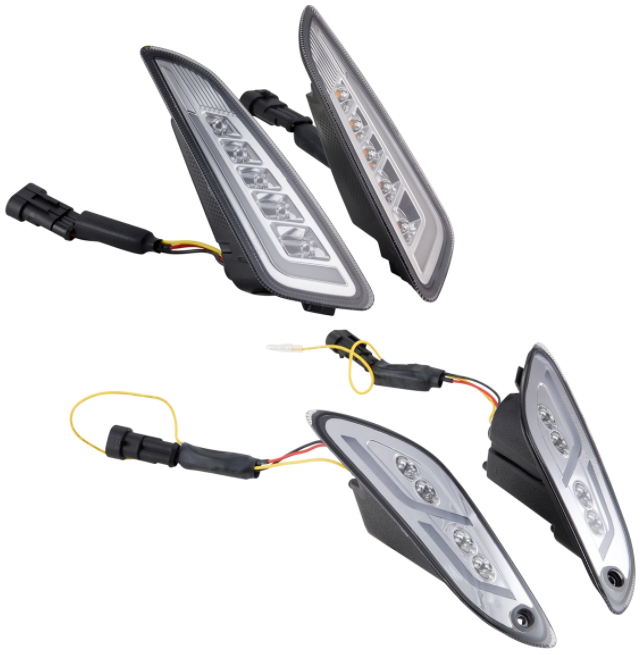 Richtingaanwijzerset voor & achter voor Vespa Primavera/Sprint 125-150cc 2T/4T AC, getint