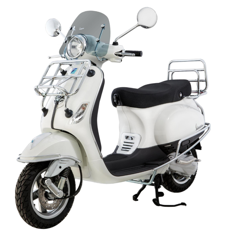 Bagagerek achteraan voor Vespa LX/LXV/S 50-150cc, chroom
